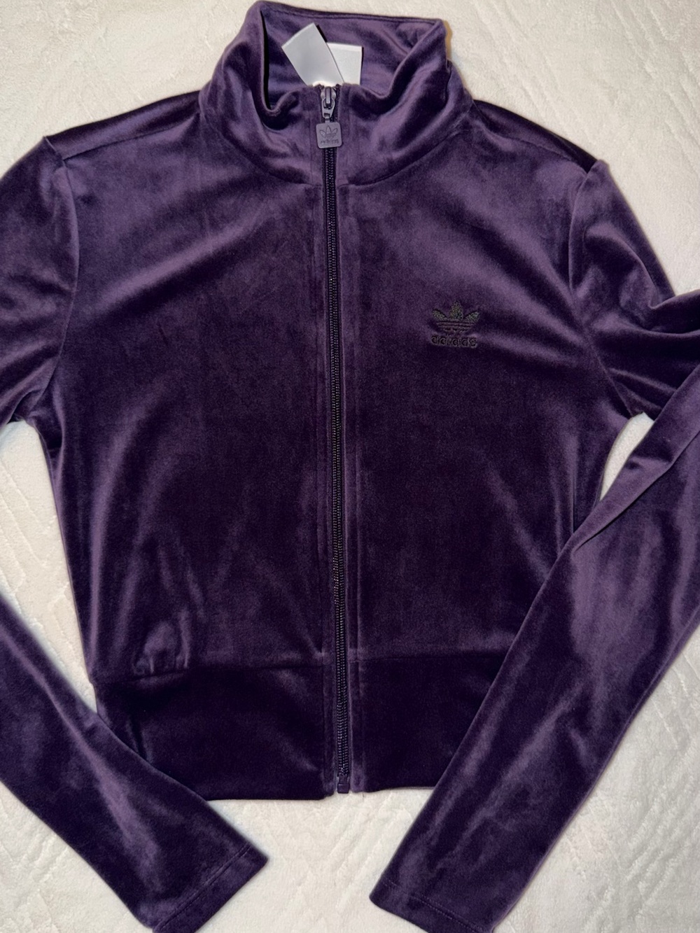 adidas Purple Velvet Full-Zip Track Jacket